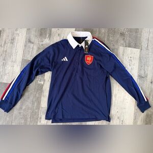 Adidas France Long Sleeve Culture Rugby Jersey - Men's Size M - JP0364